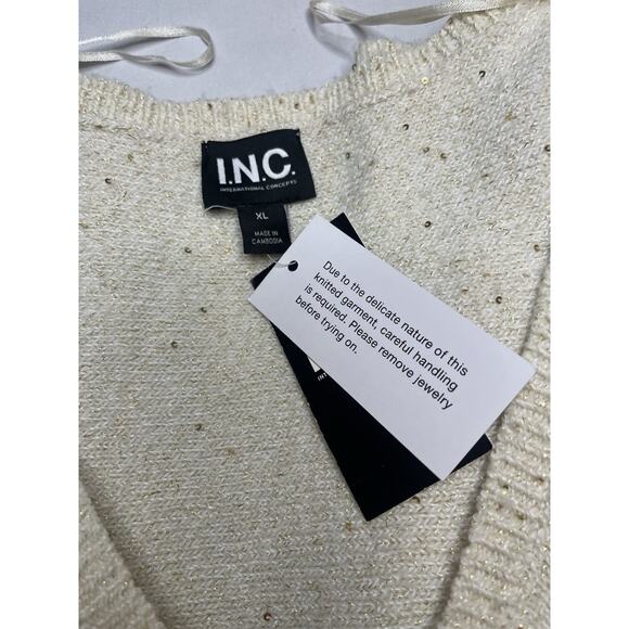 Inc International Concepts Women's Sequin Shine Sweater V-Neck Size XL NWT NEW - Picture 8 of 8